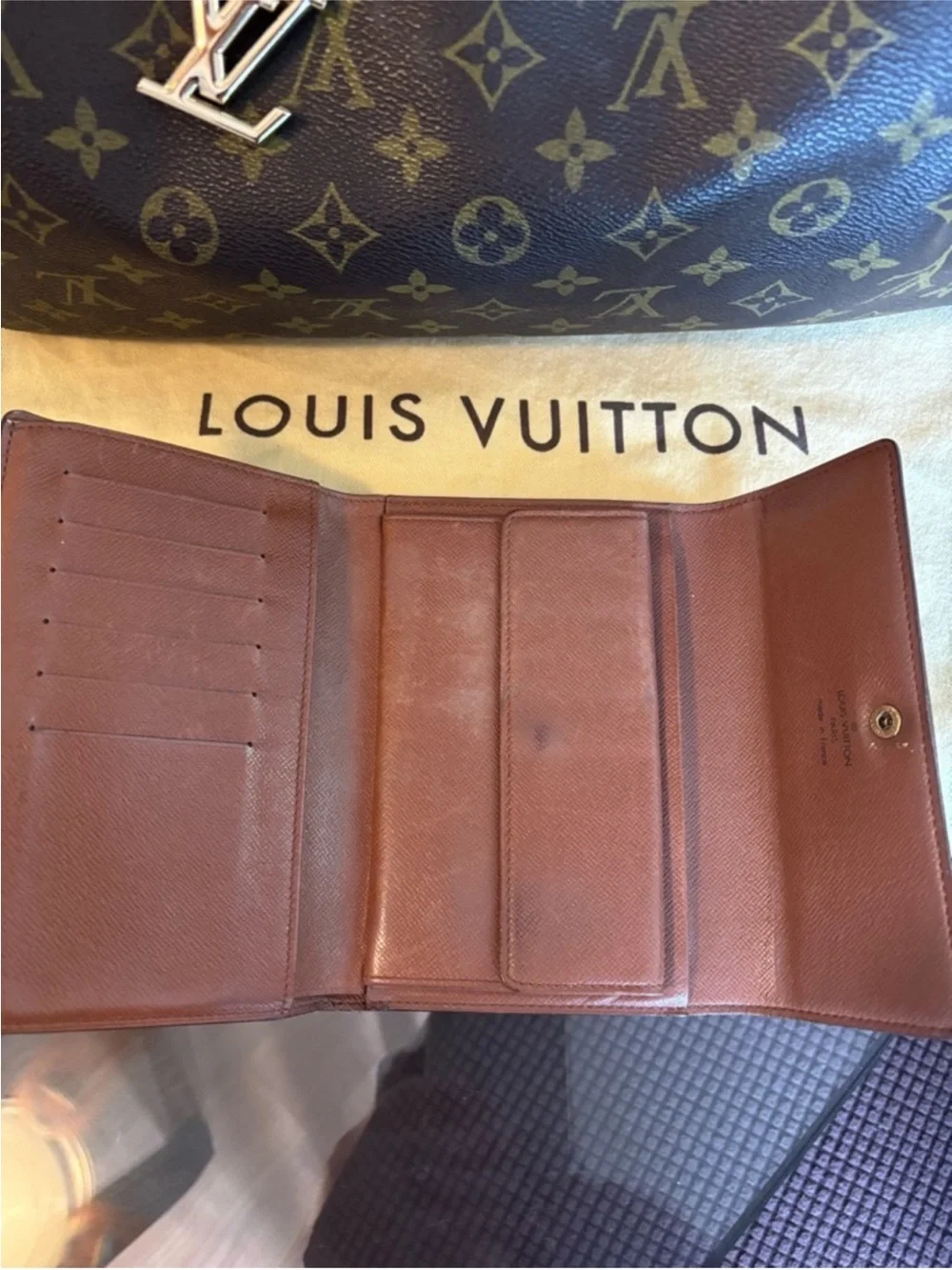 Louis Vuitton Monogram Canvas Satchel with Pink-Accented Handle Scarf